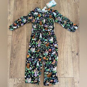 NEW Kids H&M Floral and Woodland Animals Jumpsuit